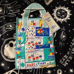 Vintage Baby King NWT Printed Vinyl Diaper Bag Waterproof BK1687 10”x7”